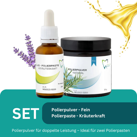 Organic fine polishing paste with herbal power - fluid and polishing powder 30 ml
